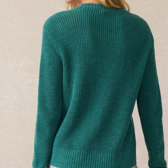 Faherty Miramar Linen Deep Jungle Cardigan Sweater Women's Size M New With Tag - Picture 4 of 4